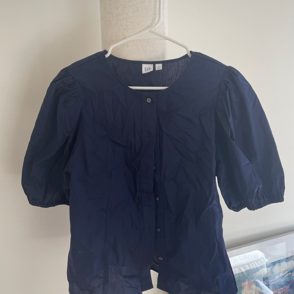 GAP Deep Blue Button-Up Blouse